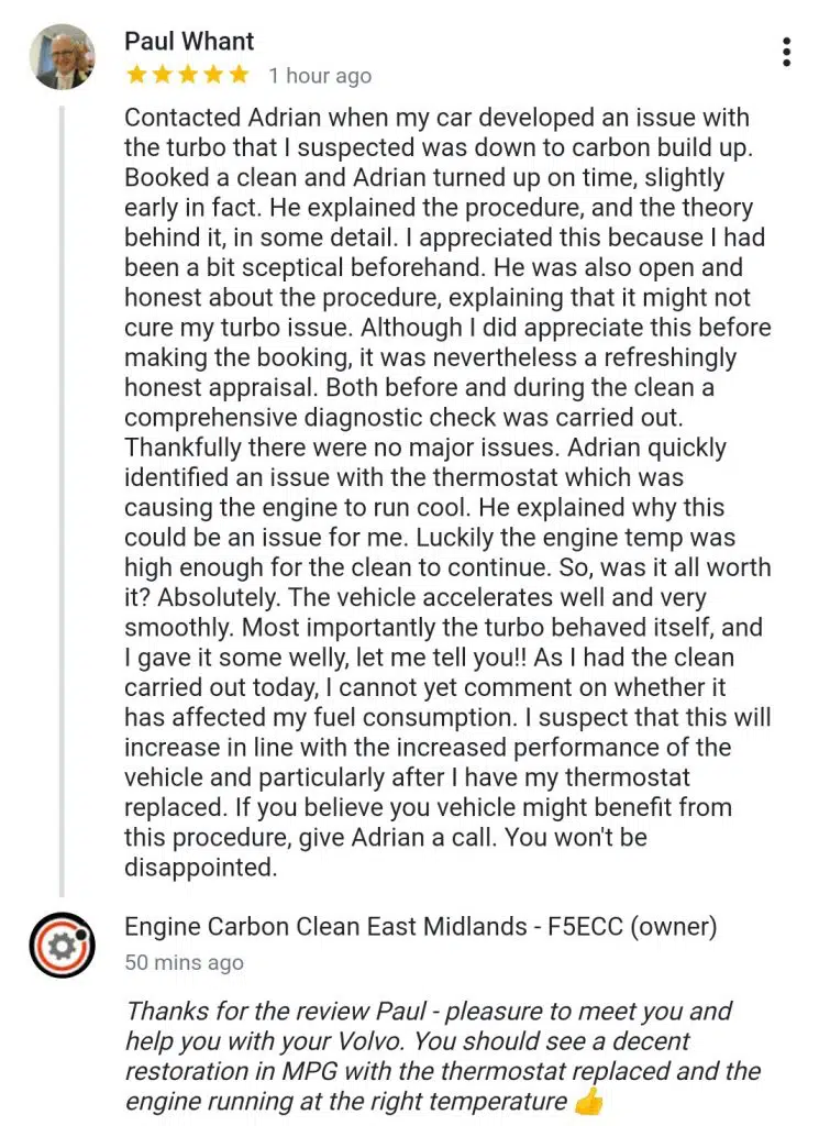 Sticking turbo? Diagnostic Consultation and Engine Carbon Clean - Volvo V70 2.0d (2010 - 98,652 miles)